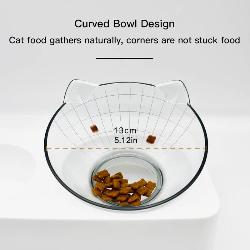 Marchul Double Elevated Dog Cat Bowl, Pets Water and Food Bowl Set, 15Â° Raised Tilted Dishes Indoor for Kitten, Puppies, Small or Medium Size Dogs Cats - Image 3